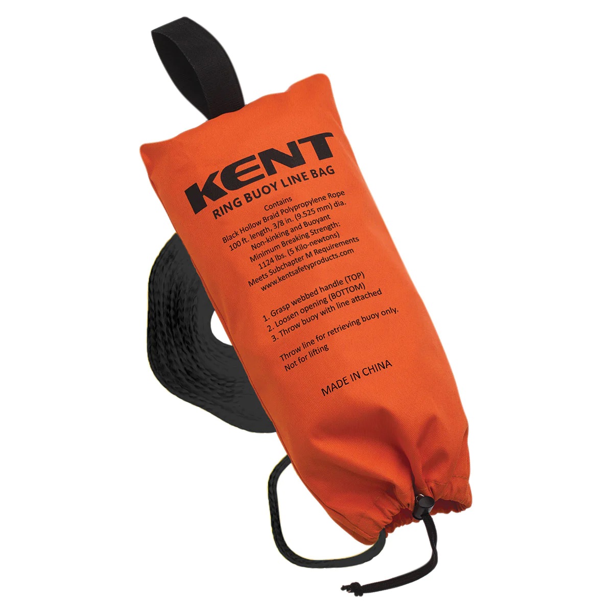 KENT RING BUOY ROPE W/ BAG 3/8